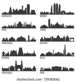 Most Famous Republic Italy Cities Skyline Stock Vector (Royalty Free ...