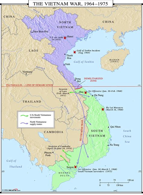 Vietnam War Map | Maps.com.com