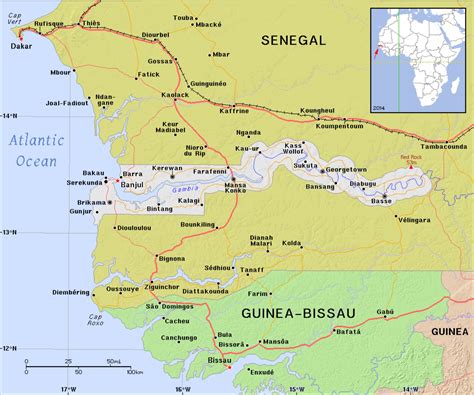 Map Of Gambia And Senegal - Beryle Roshelle