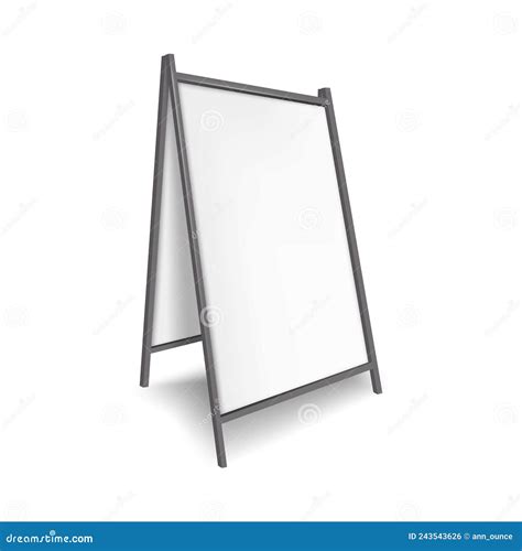 Sandwich White Board Realistic Vector Mock-up. Blank a-frame ...