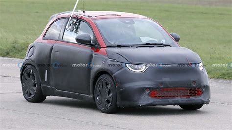 2023 Abarth 500 EV Spied Testing With Camouflaged Wheels - CNNislands