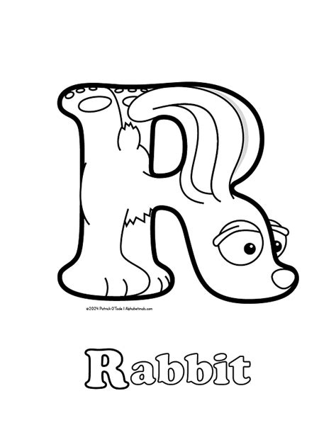 Free Rabbit Coloring Page | Alphabetimals