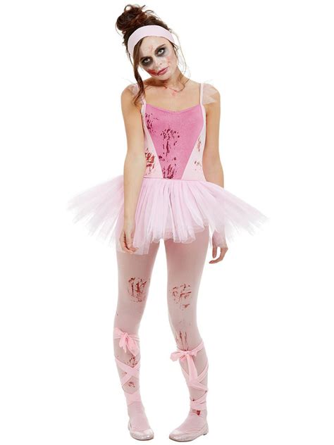 LADIES ZOMBIE BALLERINA Costume Womens Dancer Halloween Fancy Dress ...