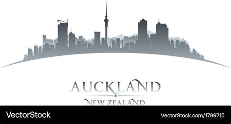 Auckland new zealand city skyline silhouette Vector Image