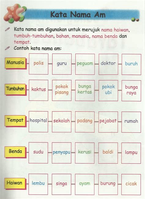 Latihan Kata Nama Am Dan Kata Nama Khas Tahun 5 - IMAGESEE