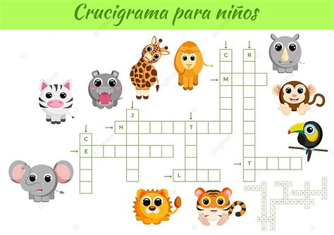 Juego De Crucigramas Para Niños Divertido Crucigrama Con Rompecabezas ...