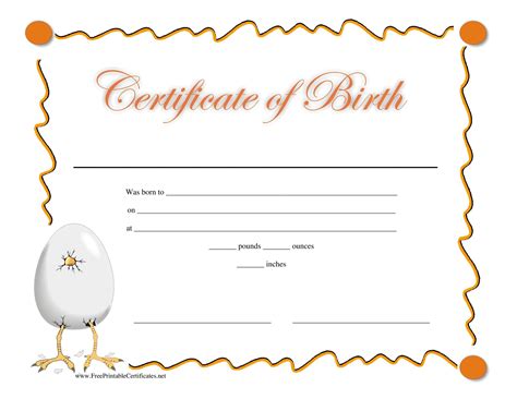 Play Birth Certificate Printable - Printable Word Searches