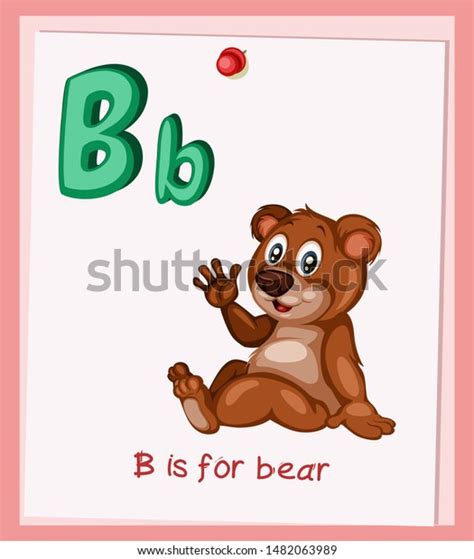 Cartoon Illustrated Alphabet Flashcard Preschool Educational Stock ...