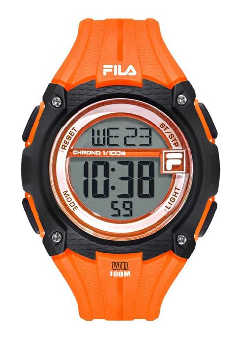 Watches Digital Fila Fila Black and Watch Orange Rubber Watches