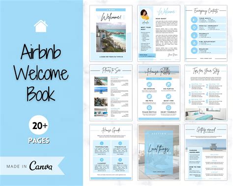 Welcome Book Template Airbnb Welcome Guide Editable Canva | Etsy