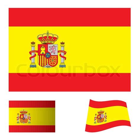 Spanish flag icon with red and yellow stripes and variation | Stock ...