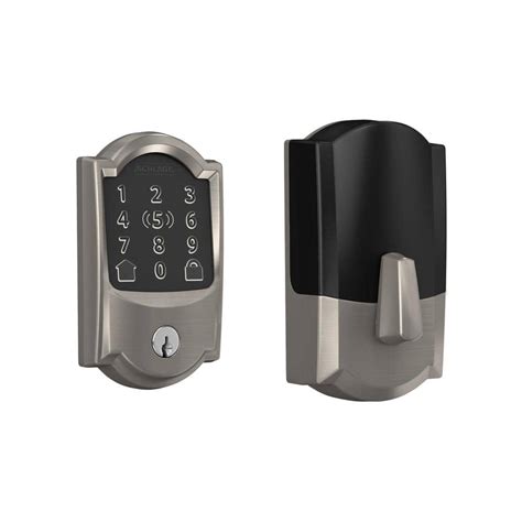 Schlage Camelot Satin Nickel Electronic Encode Plus Smart WiFi Deadbolt ...