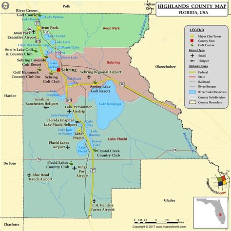 Highlands County Map, Florida