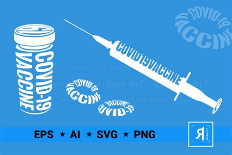 Covid-19 Vaccine Bottle and Syringe Text Graphic by DwiRetnoArt99 ...