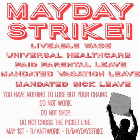 Poster for the May 1st general strike. Feel free to use, edit, and ...