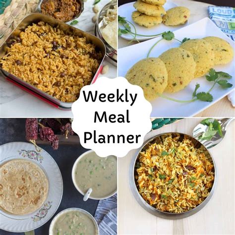 South Indian Vegetarian Weekly Meal Planner