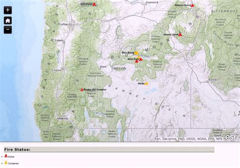 Current Oregon Wildfire Map for July 8 - large fire map