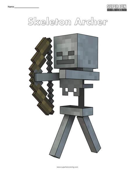 Skeleton Archer- Minecraft Coloring - Super Fun Coloring