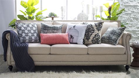 5 Ways to Decorate a Neutral Sofa with Throw Pillows - Hayneedle ...