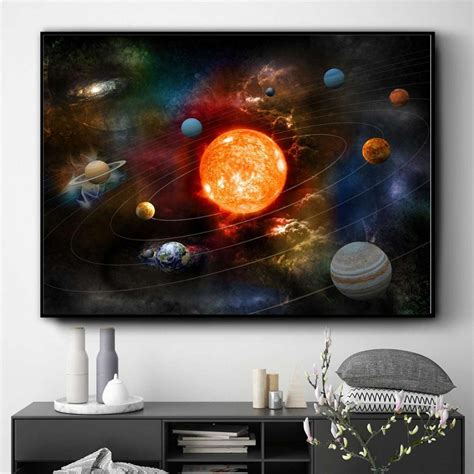 Our Solar System 3D Artwork Wall Art Print on Canvas • CanvasPaintArt