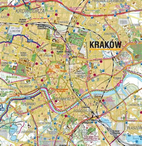 SZLAKI I TRASY ROWEROWE OKOLIC KRAKOWA MAPA