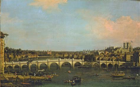 Canaletto - London: Westminster Bridge under Repair from the North ...