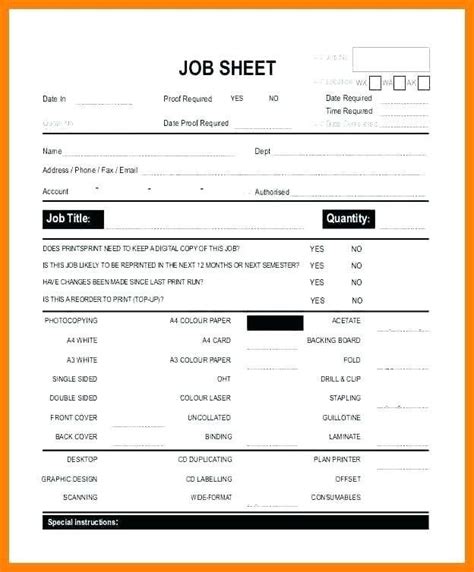 A Job Card Template - Cards Design Templates