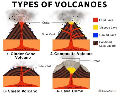 Types of Volcanoes | Science Facts | Volcano, Volcano types, Earth science