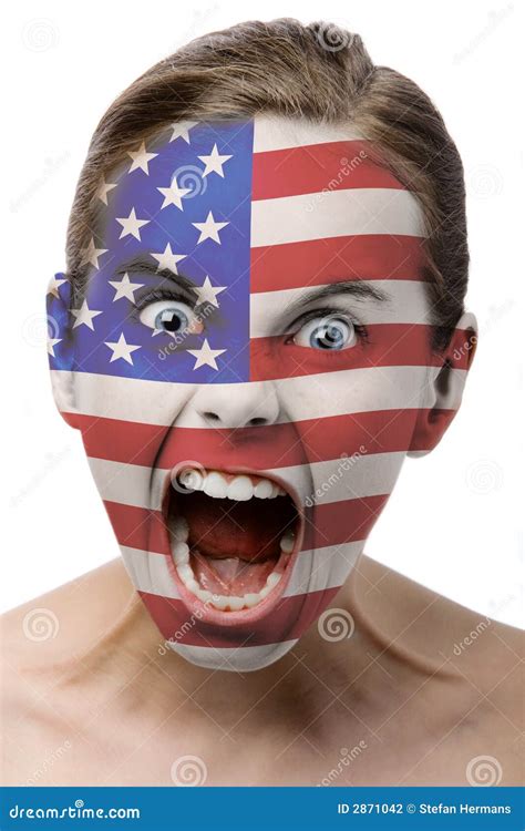 Face paint : american flag stock photo. Image of expression - 2871042