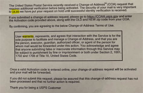 COA activation letter seems fishy : r/USPS