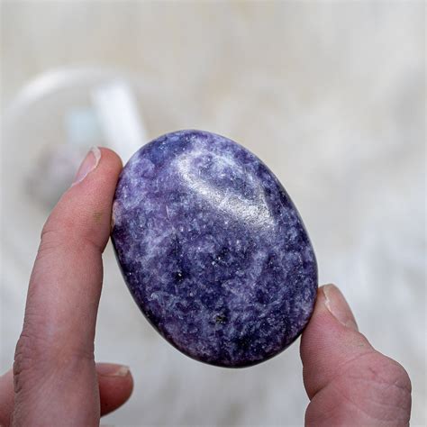 Lepidolite Pillow Palm Stones ~ Soothe Anxiety and Bring Balance to Em ...