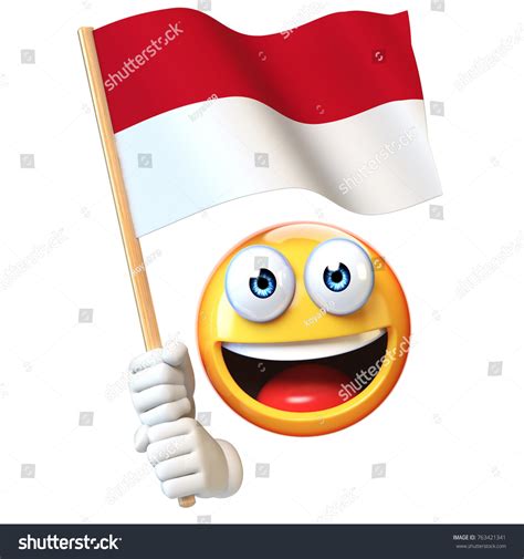 Emoji Holding Indonesian Flag Emoticon Waving: ภาพประกอบสต็อก 763421341 ...