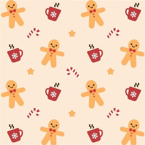 Premium Vector | Christmas gingerbread and coffee seamless pattern ...