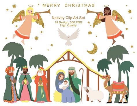 Nativity Set Clipart, Christmas Clipart, Nativity Scene, Lds, Lds ...