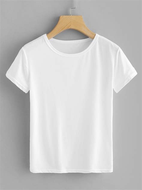 Our White Round Neck Basic Tee is such a vibe | Plain white t shirt ...