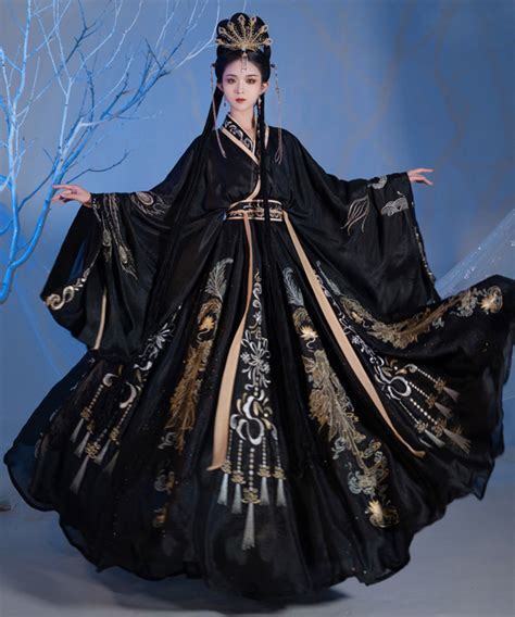 Phoenix Spirit of Adventure Black & Gold Embroidered Gown Set | ชุดเทพ ...