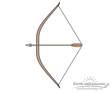 How to Draw a Bow & Arrow Step by Step - EasyLineDrawing