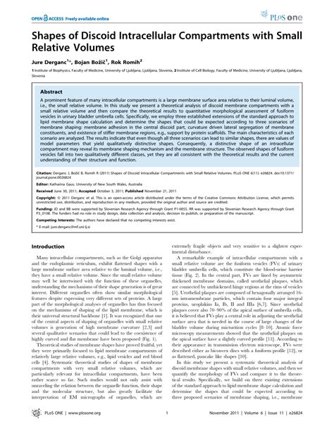 (PDF) Shapes of Discoid Intracellular Compartments with Small Relative ...