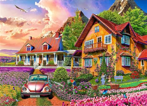 HUADADA Puzzles pour adultes de 1000 pièces – Jardin de cottage ...