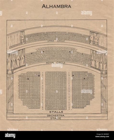 ALHAMBRA THEATRE. Vintage seating plan. London West End. Leicester ...