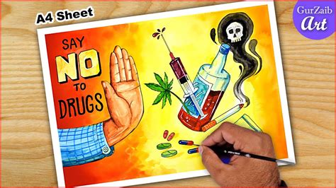 Say No To Drugs Poster Drawing Easy