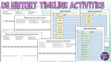 US History Printable Timeline Activities