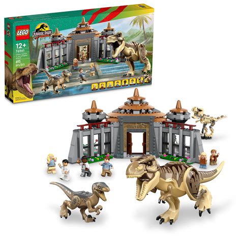 LEGO Jurassic Park Visitor Center: T. rex & Raptor Attack 76961 ...