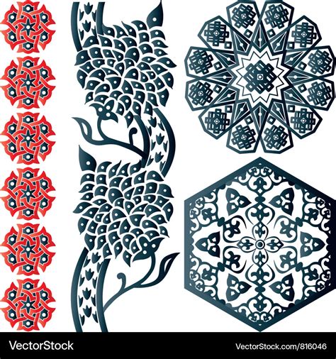 Floral islamic ornaments Royalty Free Vector Image