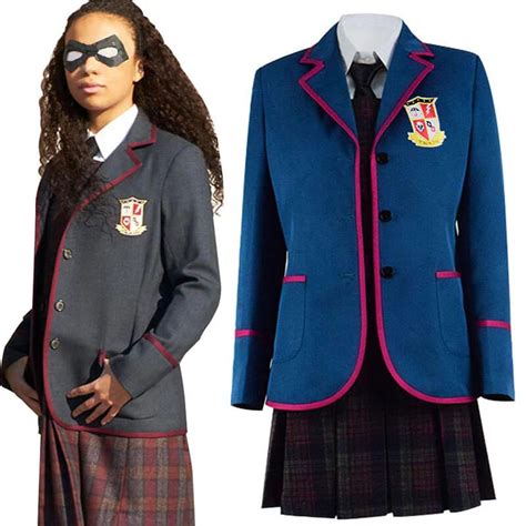 ﻿Adult The Umbrella Academy Blue School Uniform Outfit Cosplay Costume ...