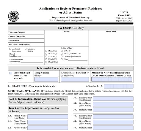 Form I-485. Application to Register Permanent Residence or Adjust ...