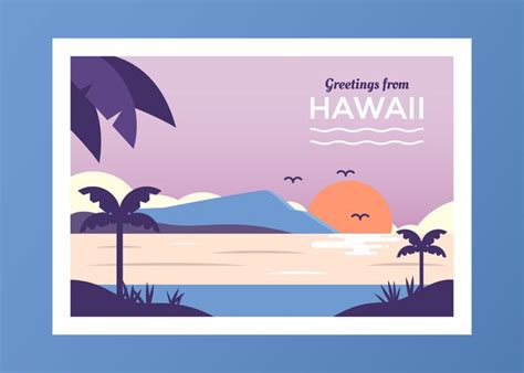 Postcard From Hawaii Vector 187209 Vector Art at Vecteezy