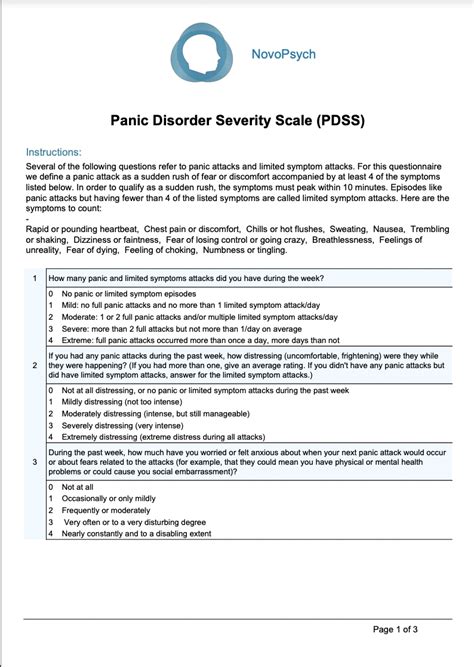 Panic Disorder Severity Scale (PDSS) – NovoPsych