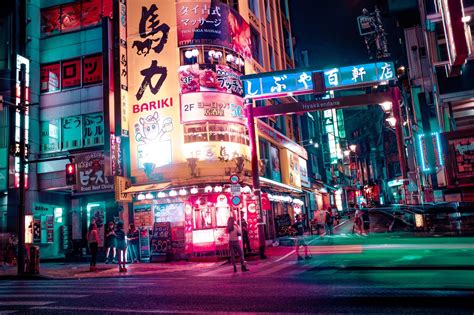 night, street, Tokyo, Japan, urban, lights, HD Wallpaper | Rare Gallery