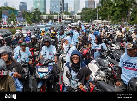 JAKARTA, INDONESIA - FEBRUARY 10, 2024: Supporters of Mr. Prabowo ...